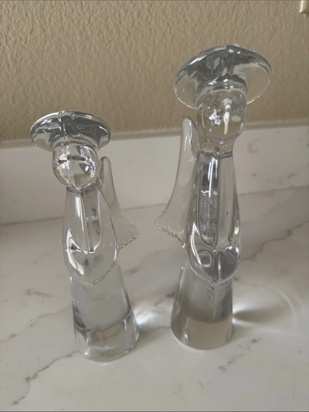 Vintage Lead Crystal Angels Made in Japan Set of 2
